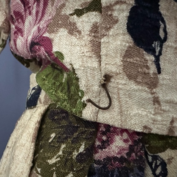 1940s- early 1950s floral peony barkcloth skirt and blouse set - Picture 7 of 15